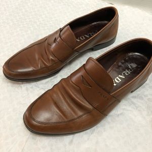 Men’s Prada Brown Leather Loafers sz 6